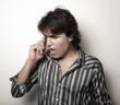 Photo: Man screaming at the phone Man screaming at the phone