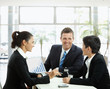 Business talking at cafe Business talking at cafe