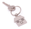 chrome house key isolated chrome house key isolated