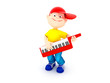 Boy playing on piano