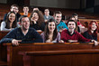 Photo: Group of happy students listening lecture Group of happy students listening lecture