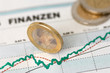 Kurs-Chart mit Euro-Münzen
