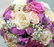 wedding bouquet and rings