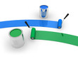Blue and green paint