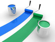 Blue and green paint