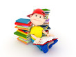 Boy reading book