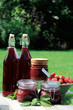 Homemade strawberry jam and squash