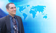 Photo: Successful Business Man with Blue Vision Successful Business Man with Blue Vision