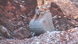 Excavator working at construction site