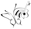 Butterfly music tattoo