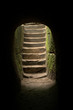 stairs on a cave opening stairs on a cave opening