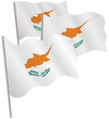 Cyprus 3d flag. Vector illustration. Isolated on white.