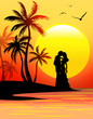 Romantic couple at the seaside
