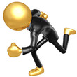 Gold Guy Businessman Running Gold Guy Businessman Running