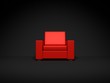 Red chair in dark room Red chair in dark room