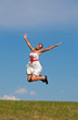 Smiling Jumping Girl
