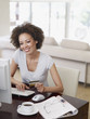 Woman online shopping