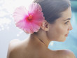 Woman with a flower in her hair