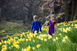 Girl and Boy Collecting Easter Eggs