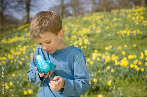 Photo: Young Boy Holding Easter Egg Young Boy Holding Easter Egg
