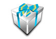 Geschenk als Box mit Schleife