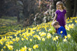 Girl and Boy Collecting Easter Eggs