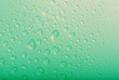 water drops on green background
