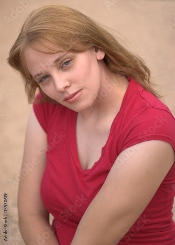 Photo: Gorgeous young woman leaning to left Gorgeous young woman leaning to left