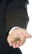 businessman's hand holding key in hand