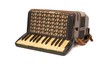 Vintage 1930s brown accordion isolated on white background