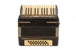 Vintage brown 1930s accordion isolated on white background