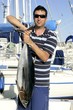 Big game fisherman with saltwater tuna