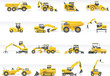 Vector transportation icon set. Tractors