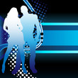 Beautiful couple silhouette with grunge background Beautiful couple silhouette with grunge background