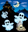 Ghosts with haunted house Ghosts with haunted house