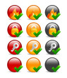 circular internet security icon set