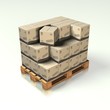 Europalette mit Kartons 04 - Logistik