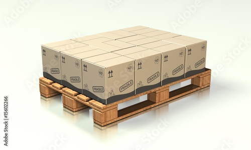 Illustration: Europalette mit Kartons 03 - Logistik Europalette mit Kartons 03 - Logistik