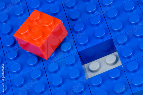 Foto: Noppenbauklötze rot und blau Noppenbauklötze rot und blau