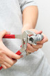 Tightening pipe parts with slip-joint pliers