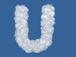 letter U. alphabet clouds.