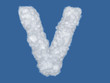 letter V. alphabet clouds.