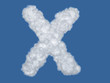 letter X. alphabet clouds.