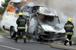 Firemen and Burning Motor Car