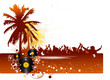 palmtrees background with  silhouette