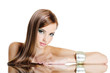 Beautiful woman with straight long hair Beautiful woman with straight long hair