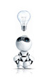 robot look on the lamp