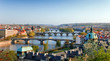 View on Prague Bridges at sunset