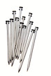 Steel nails over white background