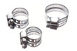 Hose clips over white background